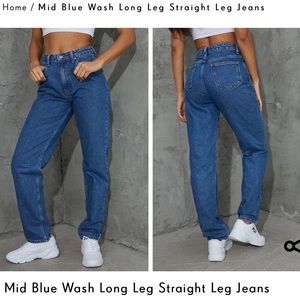 PrettyLittleThing Straight Leg Longs Jeans US size: 6